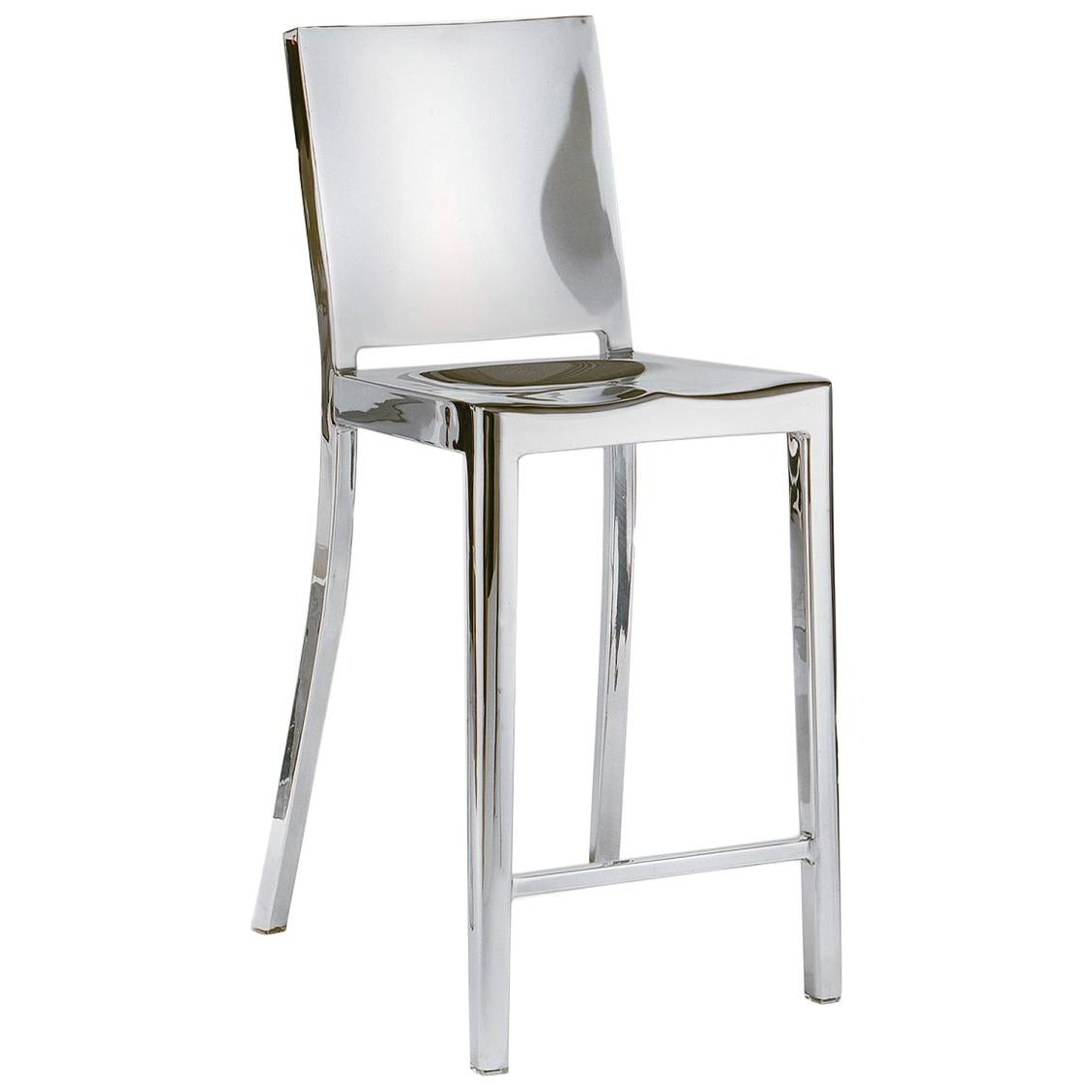 Emeco Hudson Counter Stool in Polished Aluminum by Philippe Starck