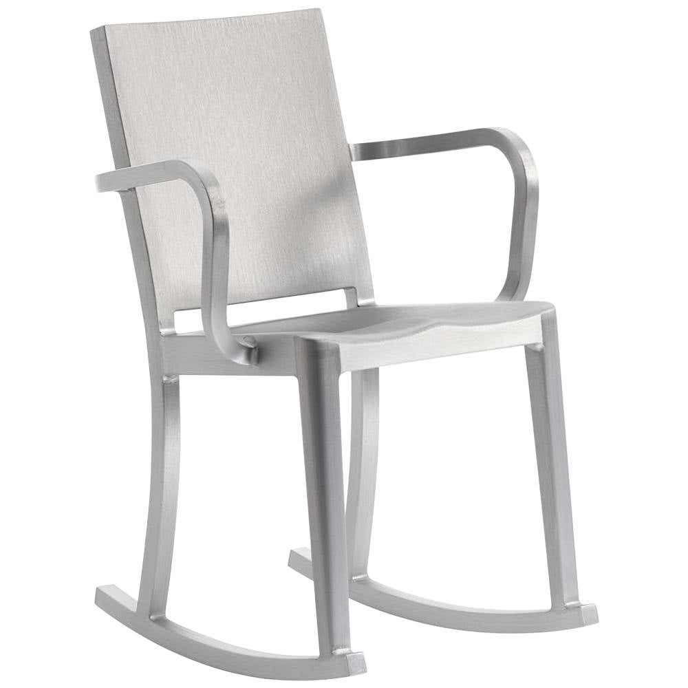 Emeco Hudson Rocking Chair with Arms in Brushed Aluminum by Philippe ...