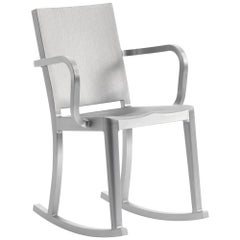 Emeco Hudson Rocking Chair with Arms in Brushed Aluminum by Philippe Starck