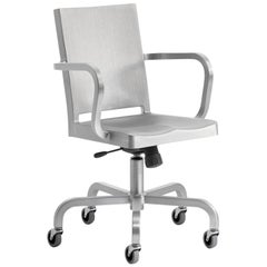 Emeco Hudson Swivel Armchair in Brushed Aluminum by Philippe Starck