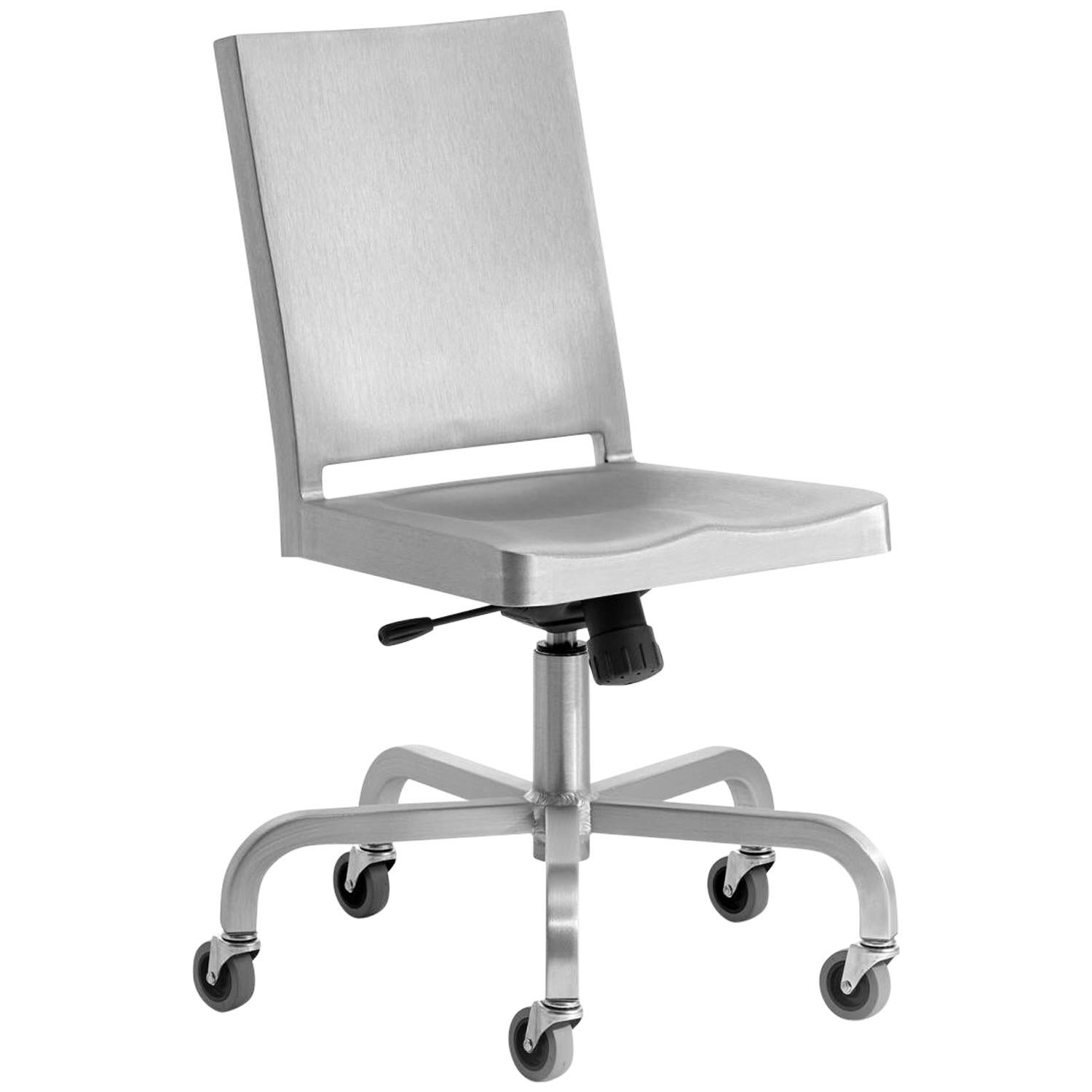 Emeco Hudson Swivel Chair in Brushed Aluminum by Philippe Starck For Sale