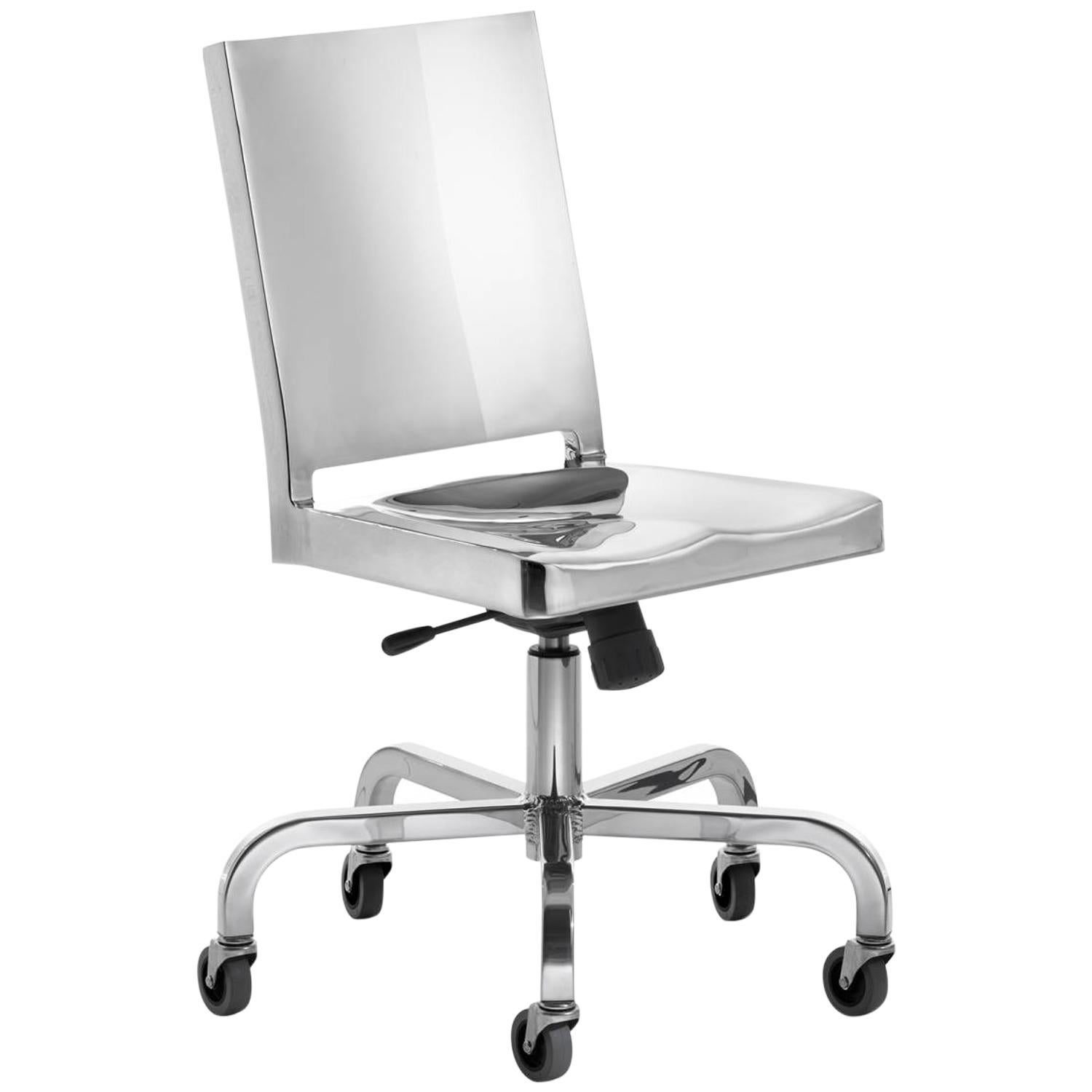 Emeco Hudson Swivel Chair in Polished Aluminium by Philippe Starck For Sale