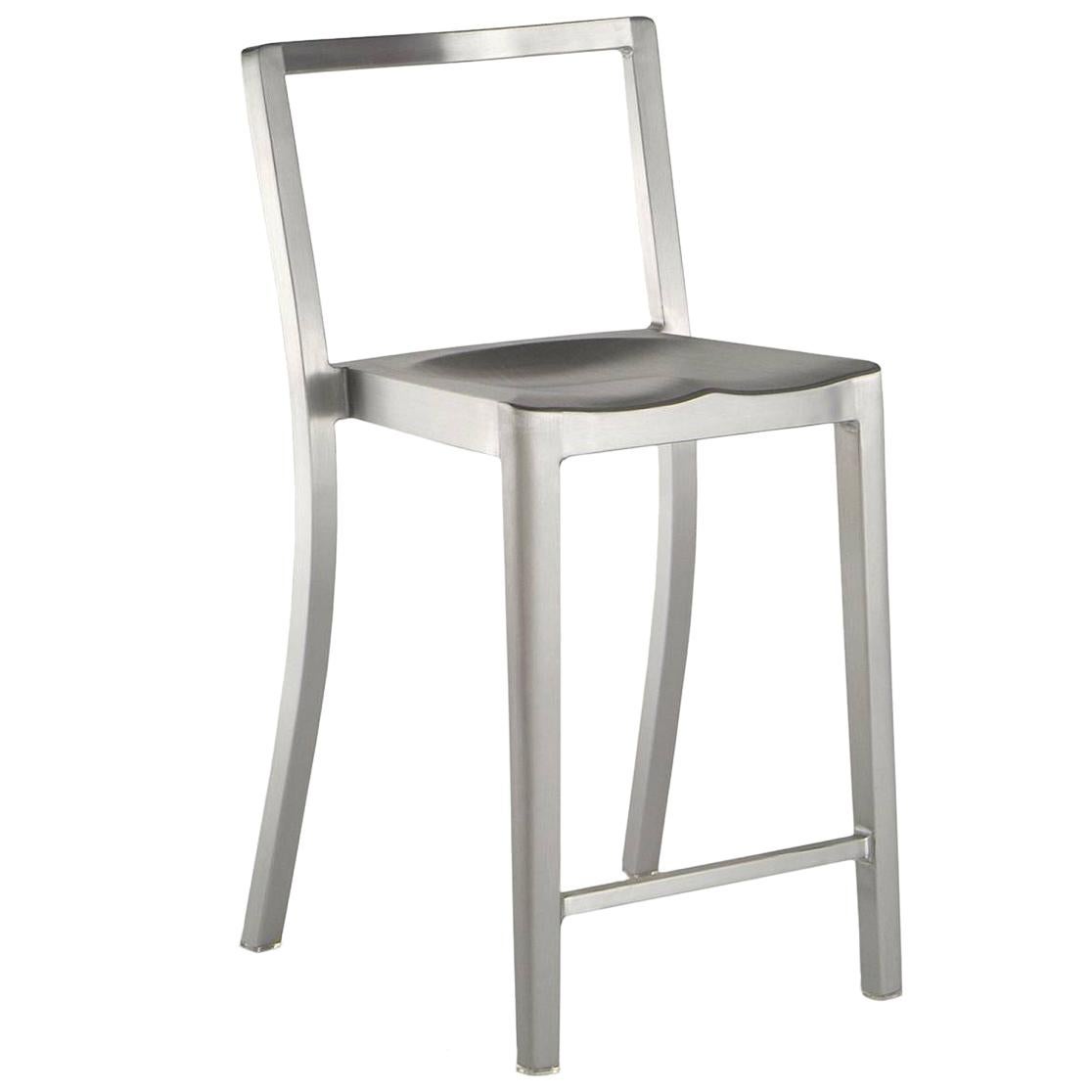 Emeco Icon Counter Stool in Brushed Aluminum by Philippe Starck For Sale