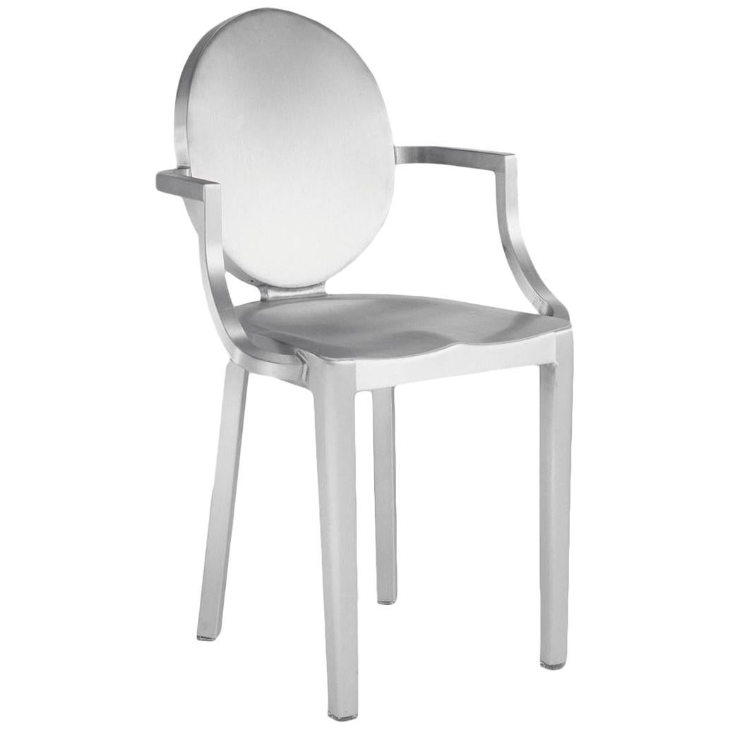 Emeco Kong Armchair in Brushed Aluminum by Philippe Starck For Sale
