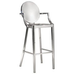 Emeco Kong Barstool w/ Arms in Polished Aluminum by Philippe Starck