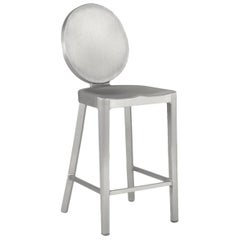 Emeco Kong Counter Stool in Brushed Aluminum by Philippe Starck