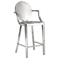 Emeco Kong-Konsolenhocker mit Armlehnen aus poliertem Aluminium von Philippe Starck