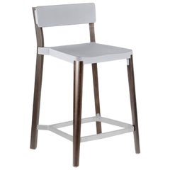 Taburete de mostrador Emeco Lancaster de aluminio claro y fresno oscuro by Michael Young