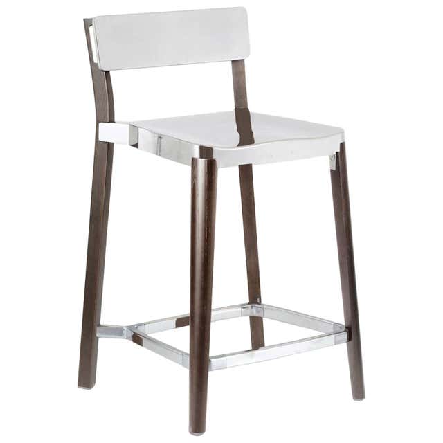 Emeco Lancaster Counter Stool in Polished Aluminum and Ash by Michael ...