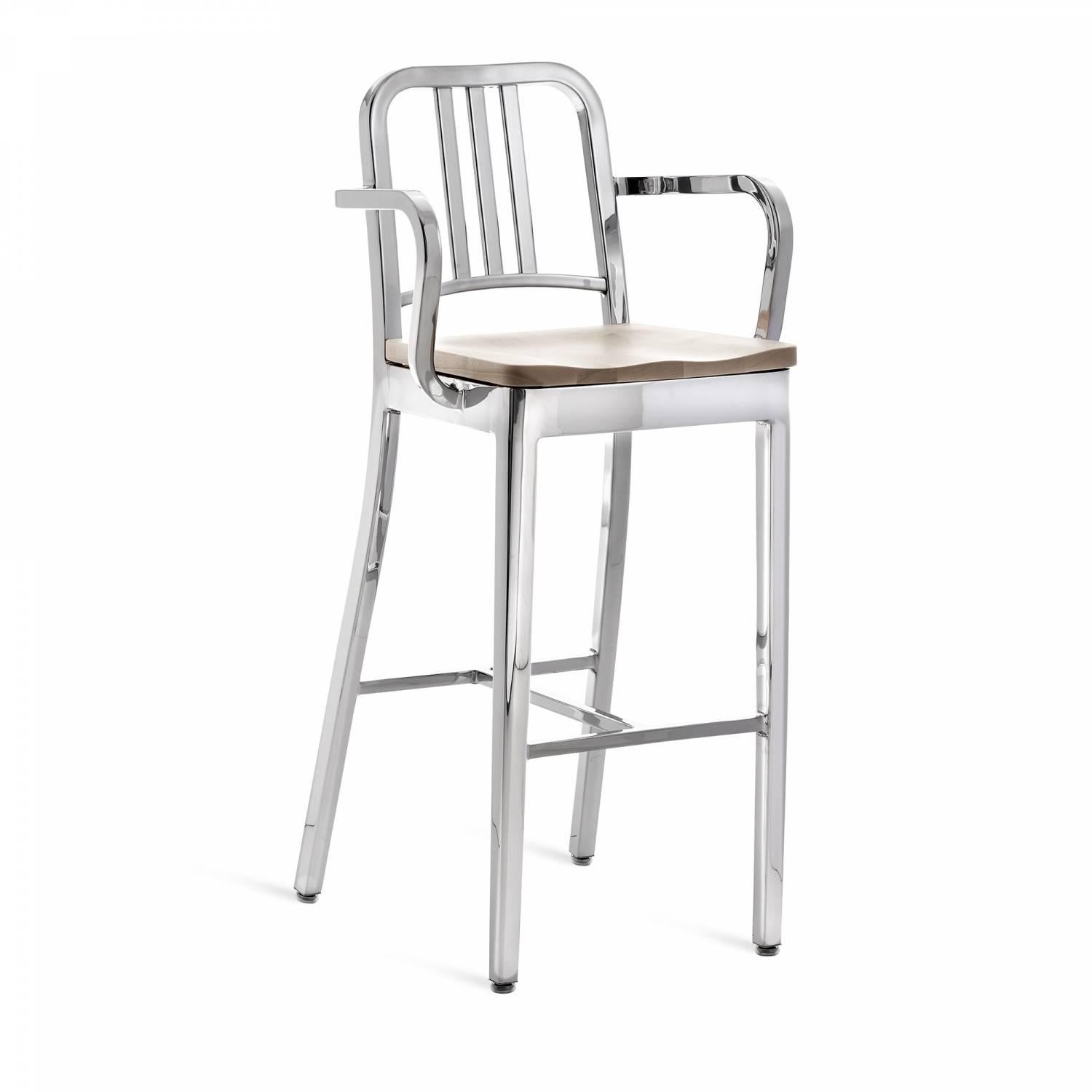 First built for use on submarines in 1944, the Navy Chair has been in continuous Production ever since. With the famous 77 step process, our craftsmen take soft, recycled aluminum, hand form and weld it- then temper it for strength. Finally, the