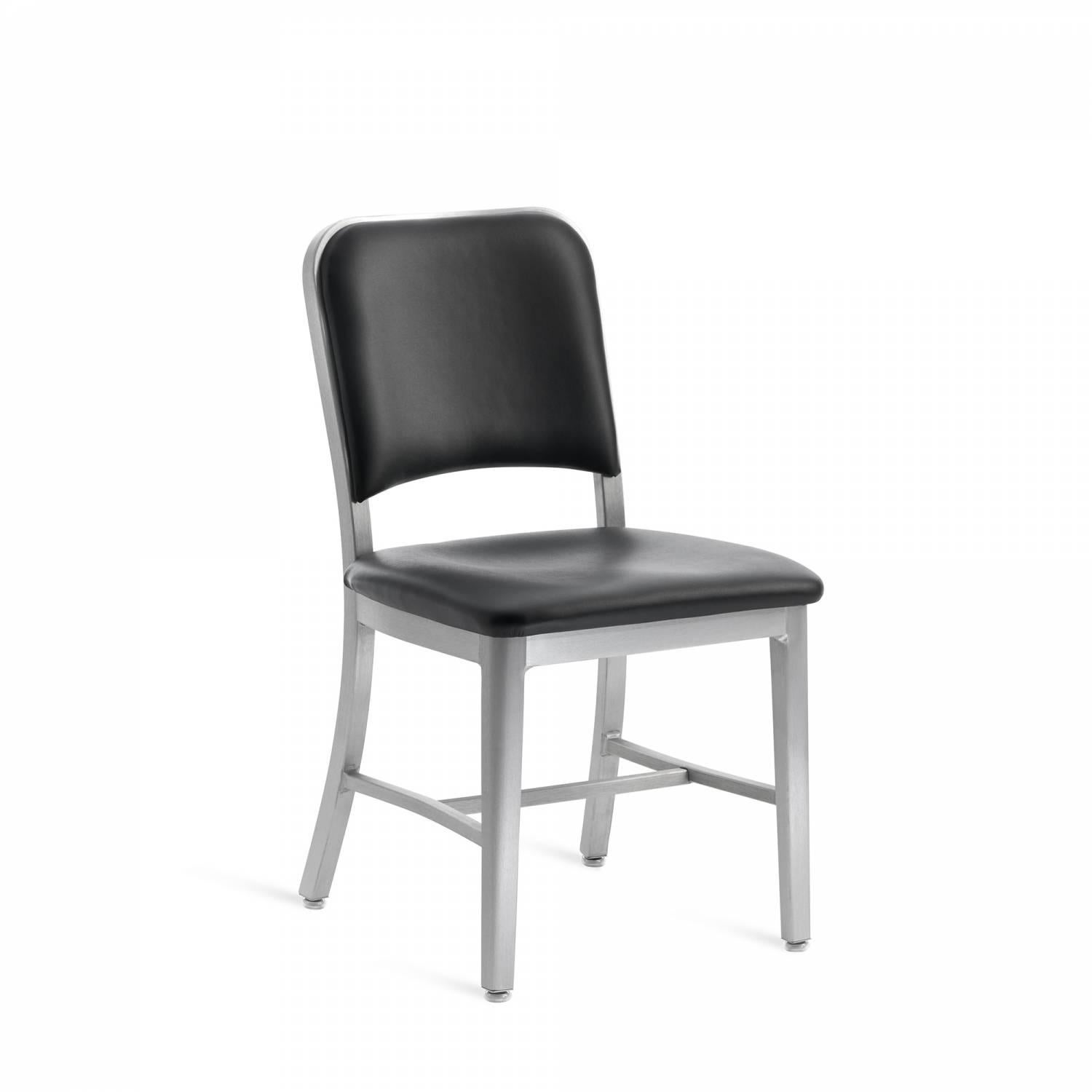 First built for use on submarines in 1944, the Navy chair has been in continuous production ever since. With the famous 77 step Process, our craftsmen take soft, recycled aluminum, hand form and weld it- then temper it for strength. Finally, the