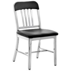Sedia Emeco Navy in alluminio lucido con schienale a barra di US Navy