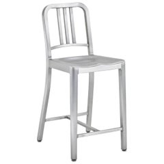 Emeco Navy-Thekenhocker aus gebürstetem Aluminium von US Navy