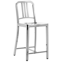 Taburete de mostrador Emeco Navy de aluminio pulido by US Navy