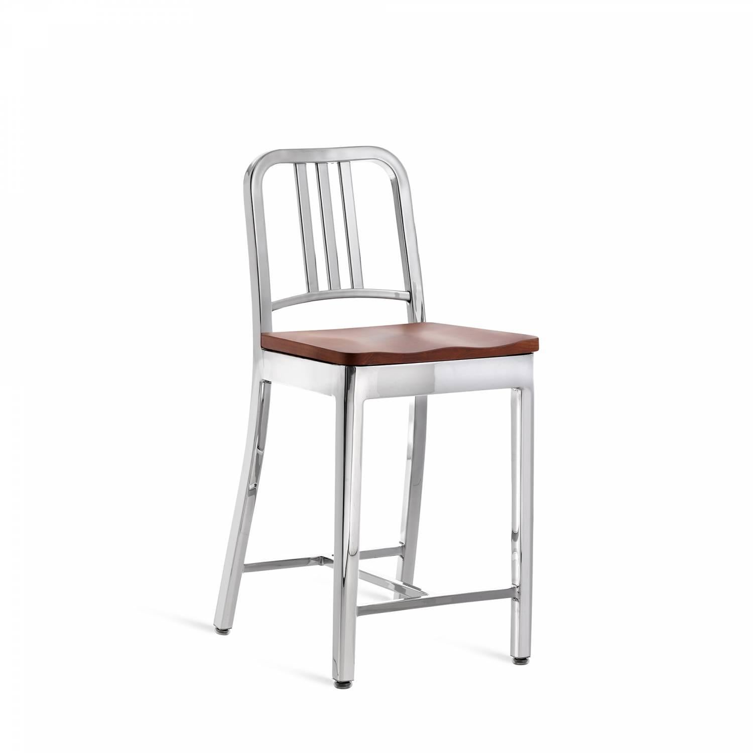 First built for use on submarines in 1944, the Navy Chair has been in continuous Production ever since. With the famous 77 step Process, our craftsmen take soft, recycled aluminum, hand form and weld it- then temper it for strength. Finally, the