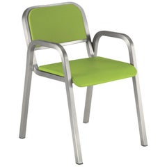 Emeco Nine-0™ Armchair in Brushed Aluminum & Green by Ettore Sottsass