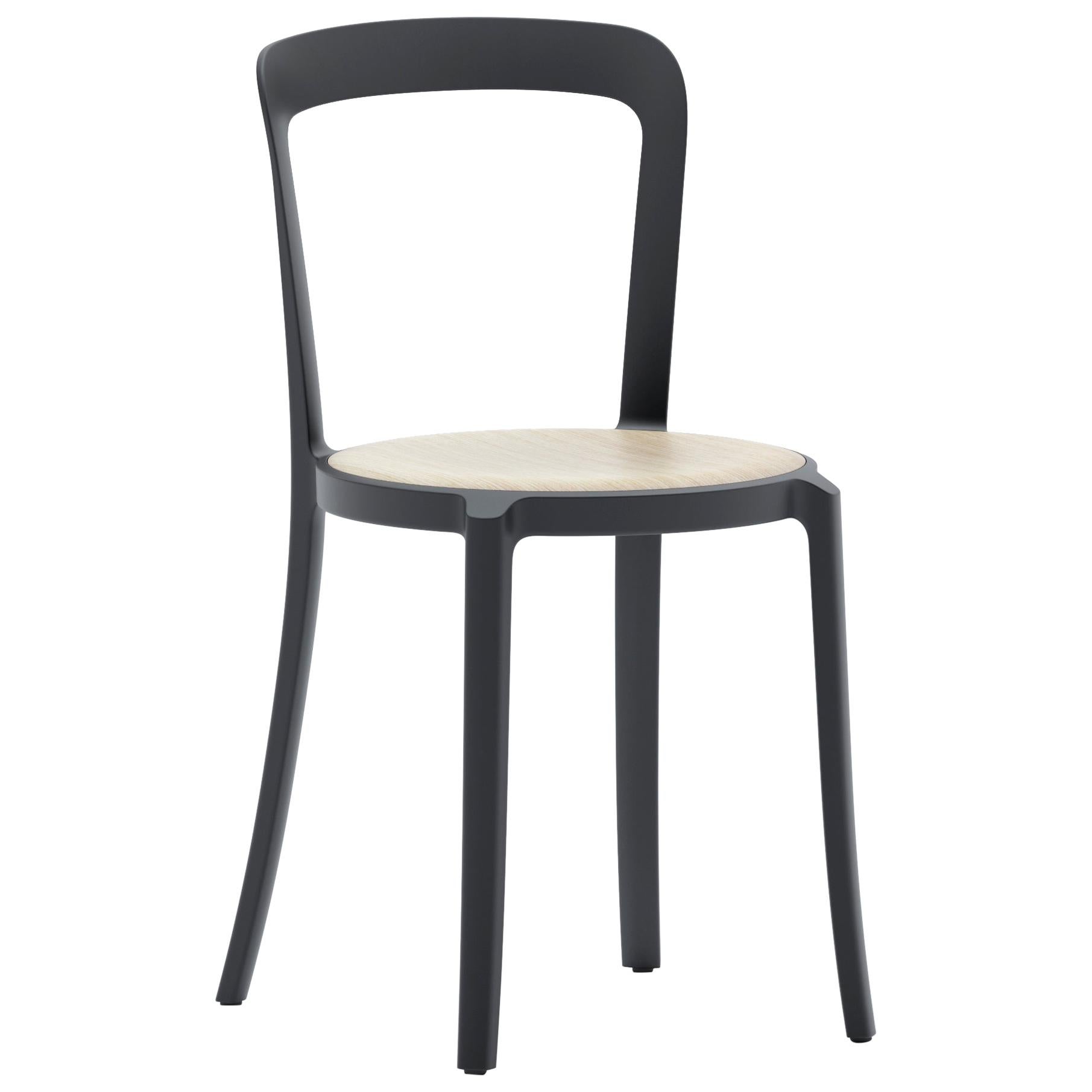 Emeco On & On Stacking Chair in Black with Oak Plywood seat by Barber & Osgerby For Sale