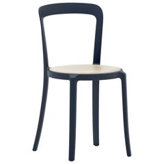 Emeco On & On Stacking Chair in Dark Blue with Oak seat by Barber & Osgerby