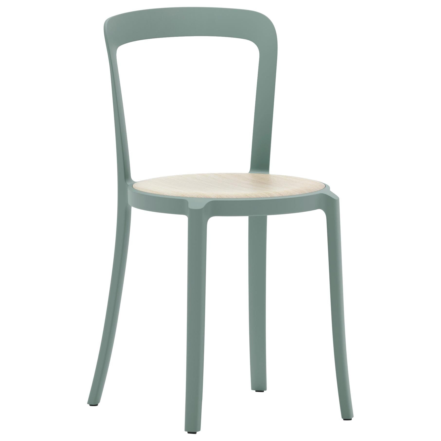 Emeco On & On Stacking Chair in Light Blue with Oak seat by Barber & Osgerby For Sale
