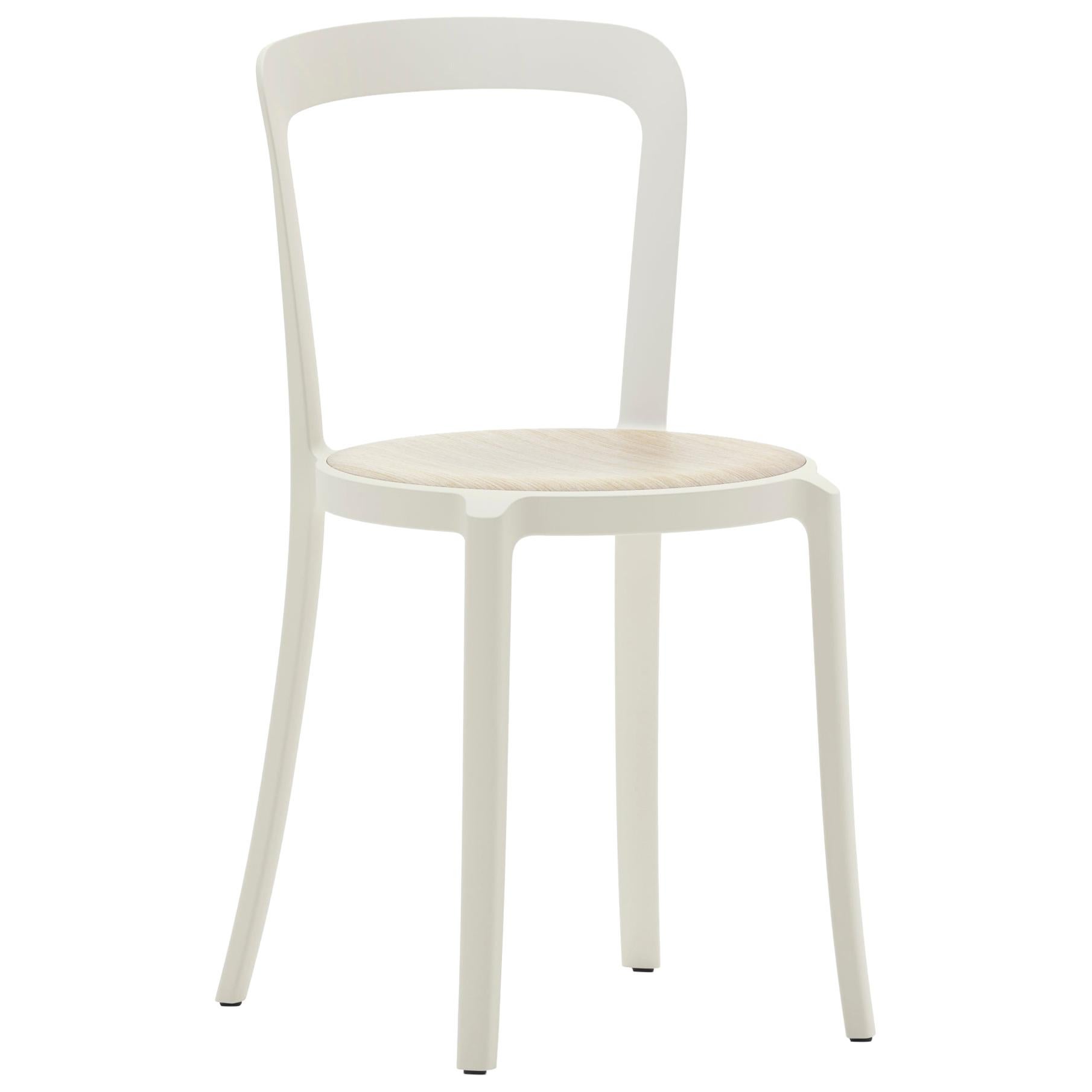 Emeco On & On Stacking Chair in White with Oak Plywood seat by Barber & Osgerby For Sale