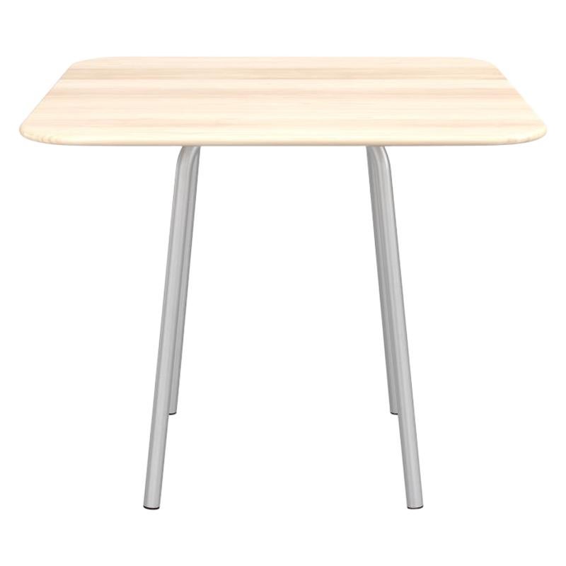 Emeco Parrish Large Aluminum Cafe Table with Wood Top by Konstantin Grcic For Sale