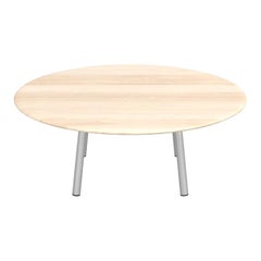 Emeco Parrish Large Round Aluminum Low Table with Wood Top by Konstantin Grcic