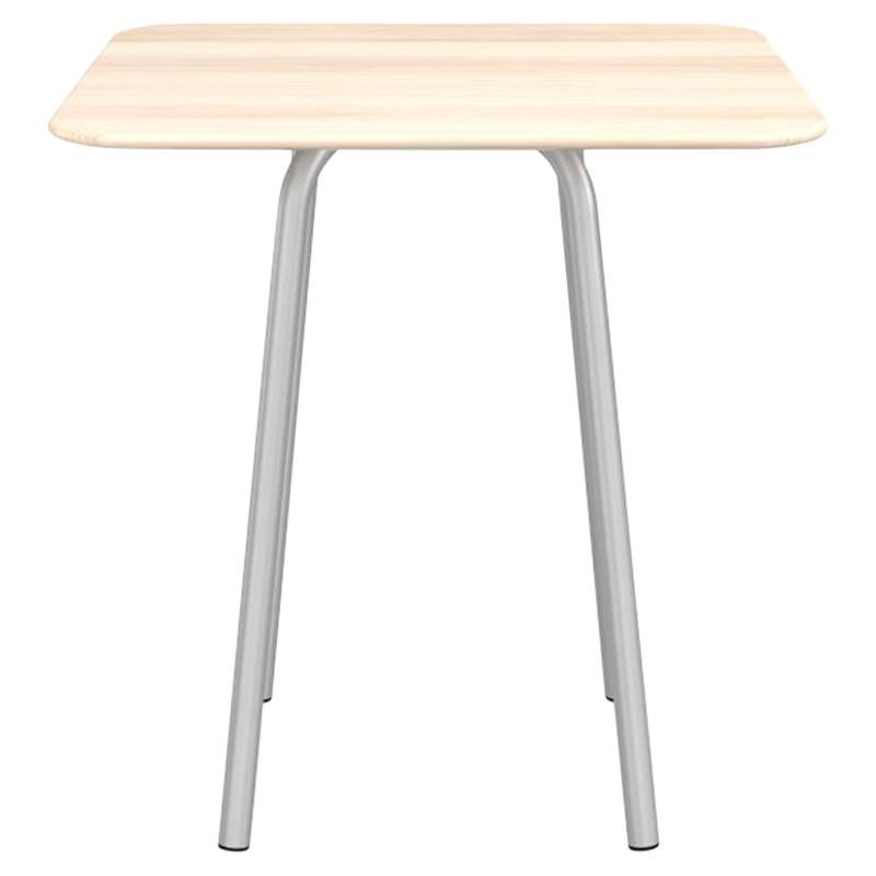 Emeco Parrish Medium Aluminum Cafe Table with Wood Top by Konstantin Grcic For Sale