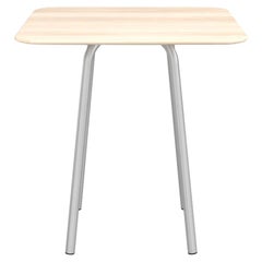 Emeco Parrish Medium Aluminum Cafe Table with Wood Top by Konstantin Grcic