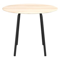 Table basse ronde en aluminium noir Emeco Parrish avec plateau en bois par Konstantin Grcic