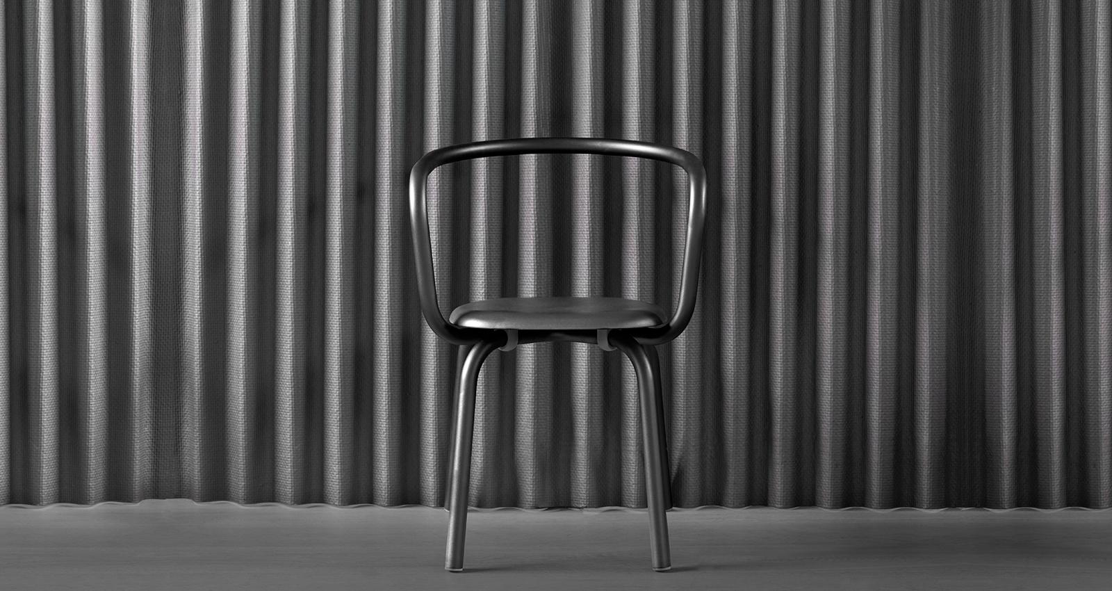 Modern Emeco Parrish Side Chair in Aluminum & Black by Konstantin Grcic