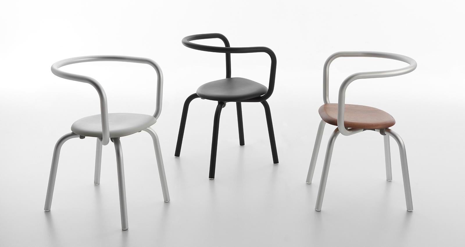 Modern Emeco Parrish Side Chair in Red Powder-Coat and Black by Konstantin Grcic