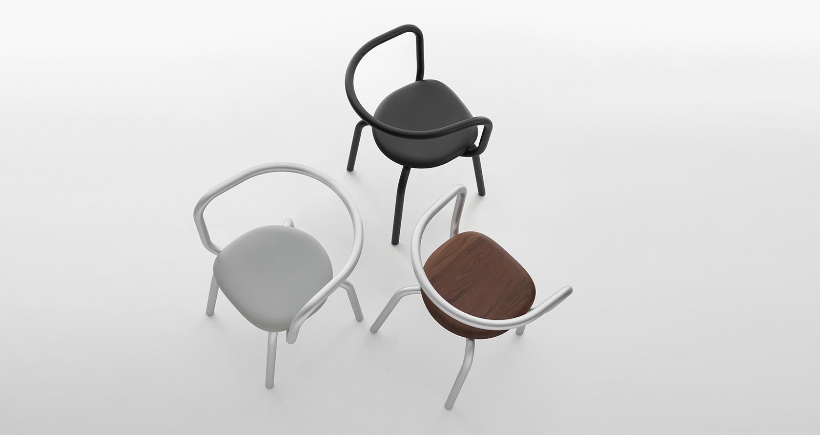 American Emeco Parrish Side Chair in Red Powder-Coat and Black by Konstantin Grcic