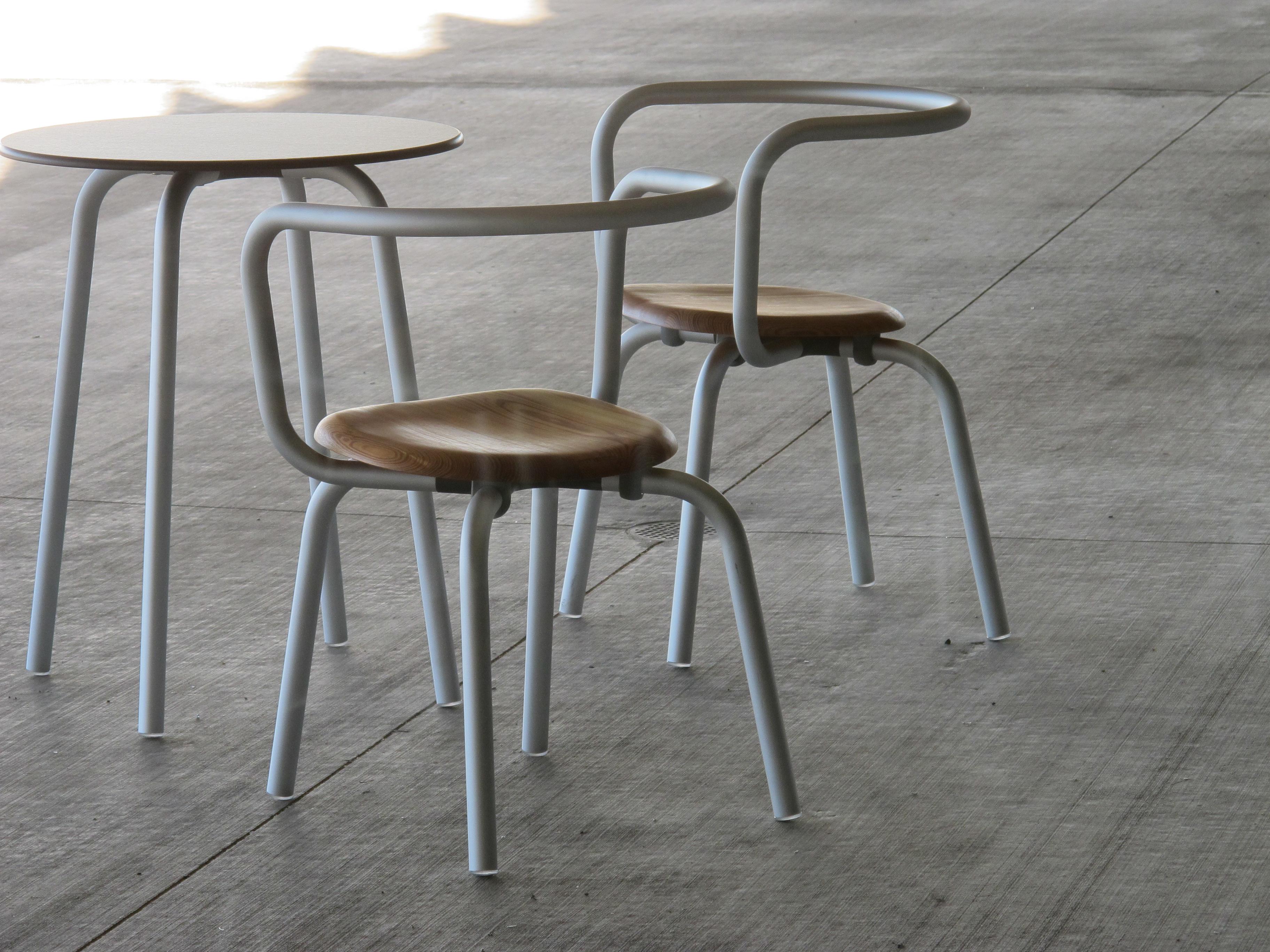 Modern Emeco Parrish Side Chair in Red Powder-Coat & Black Leather by Konstantin Grcic