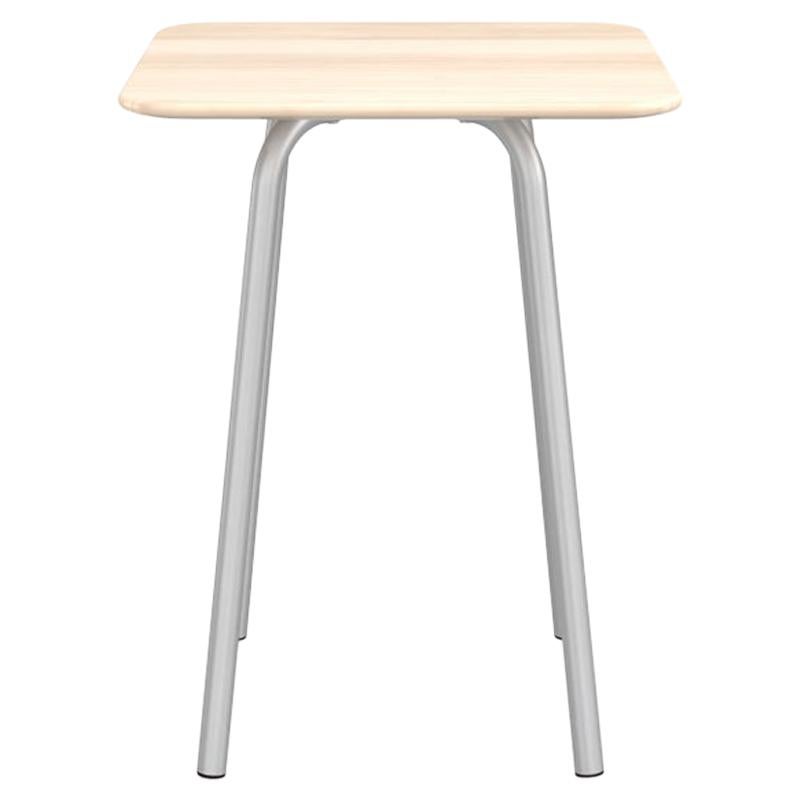 Emeco Parrish Small Aluminum Cafe Table with Wood Top by Konstantin Grcic For Sale