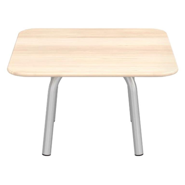 Emeco Parrish Small Aluminum Low Table with Wood Top by Konstantin Grcic