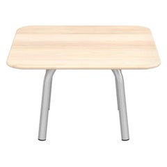 Emeco Parrish Small Aluminum Low Table with Wood Top by Konstantin Grcic