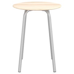 Emeco Parrish Small Round Aluminum Cafe Table with Wood Top by Konstantin Grcic