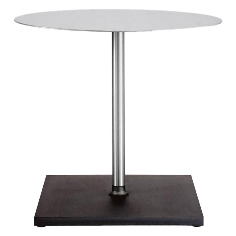 Emeco Round Café Table in Brushed Aluminum and Matte Base by Philippe Starck