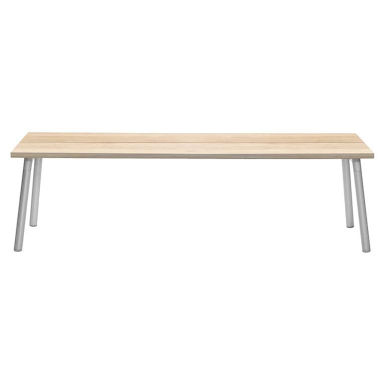 Emeco Run 3-Seat Bench in Accoya & Aluminum Frame by Sam Hecht and Kim Colin For Sale