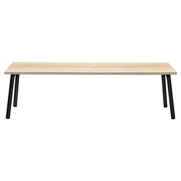 Emeco Run 3-Seat Bench in Accoya Wood & Black Frame by Sam Hecht and Kim Colin For Sale