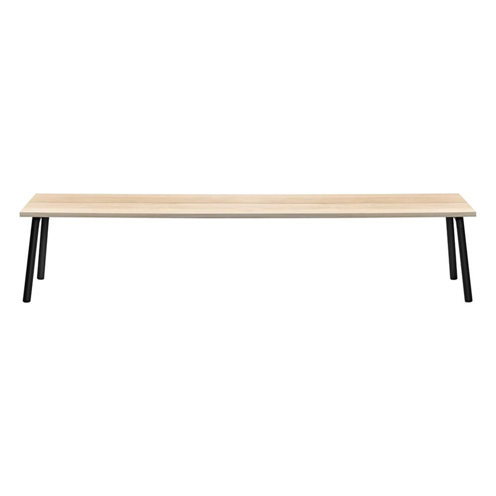 Emeco Run 4-Seat Bench in Accoya Wood & Black Frame by Sam Hecht and Kim Colin