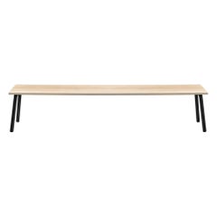 Emeco Run 4-Seat Bench in Accoya Wood & Black Frame by Sam Hecht and Kim Colin