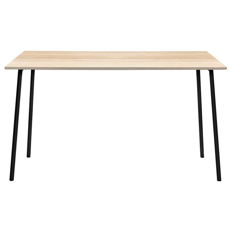 Emeco Run 72" High Table in Accoya with Black Frame by Sam Hecht and Kim Colin