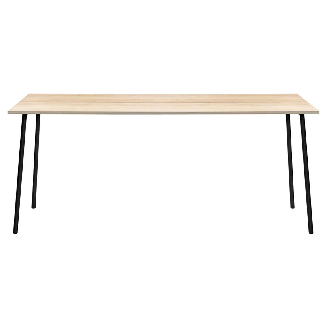 Emeco Run 96" High Table in Accoya with Black Frame by Sam Hecht and Kim Colin For Sale