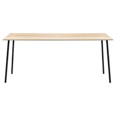 Emeco Run 96" High Table in Accoya with Black Frame by Sam Hecht and Kim Colin