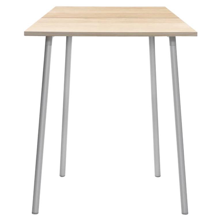 Emeco Run High Table in Accoya with Aluminum Frame by Sam Hecht and Kim Colin For Sale