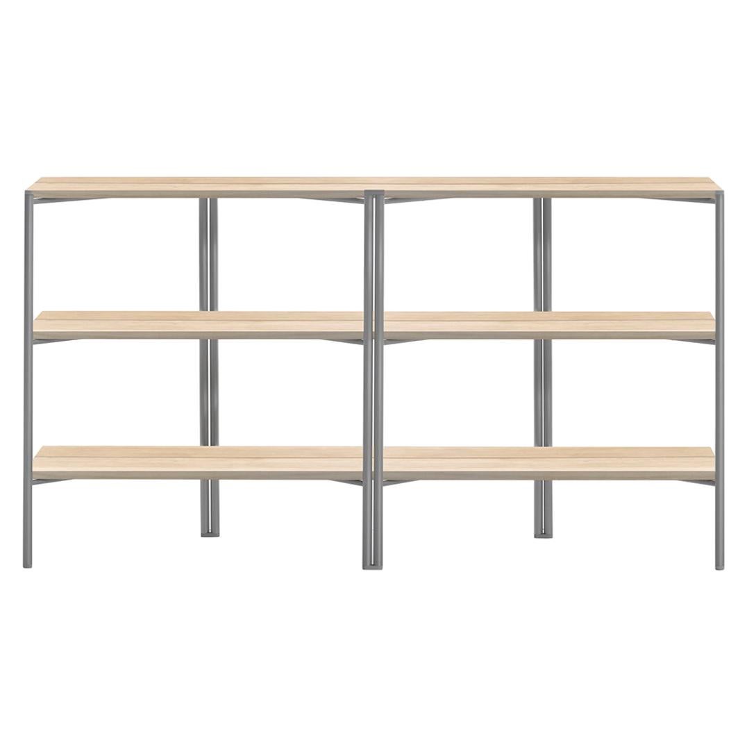Emeco Run Shelf in Accoya with Clear Aluminum Frame by Sam Hecht and Kim Colin For Sale