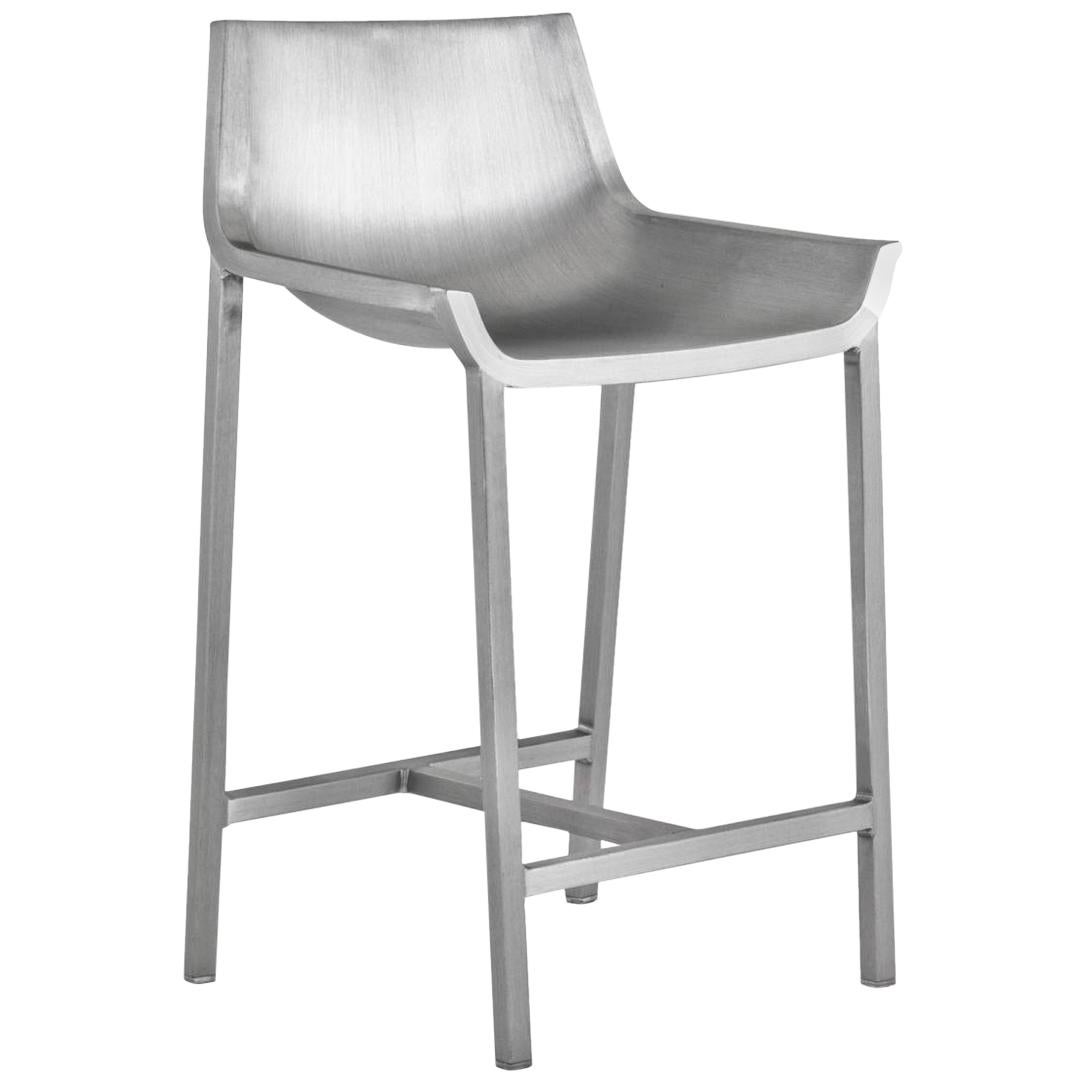 Emeco Sezz Counter Stool in Brushed Aluminum by Christophe Pillet 
