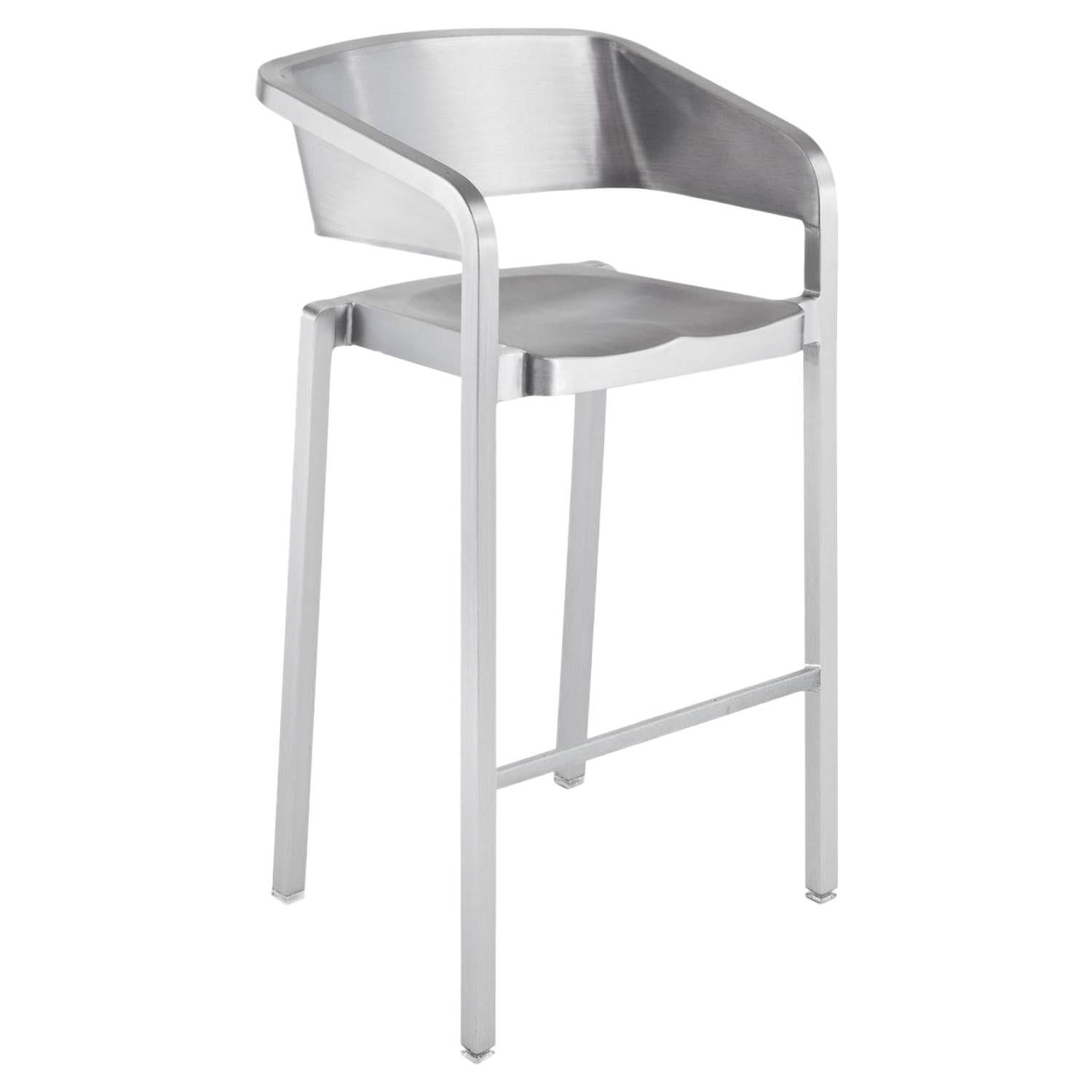 Emeco Soso Counter Stool in Brushed Aluminum by Jean Nouvel For Sale at
