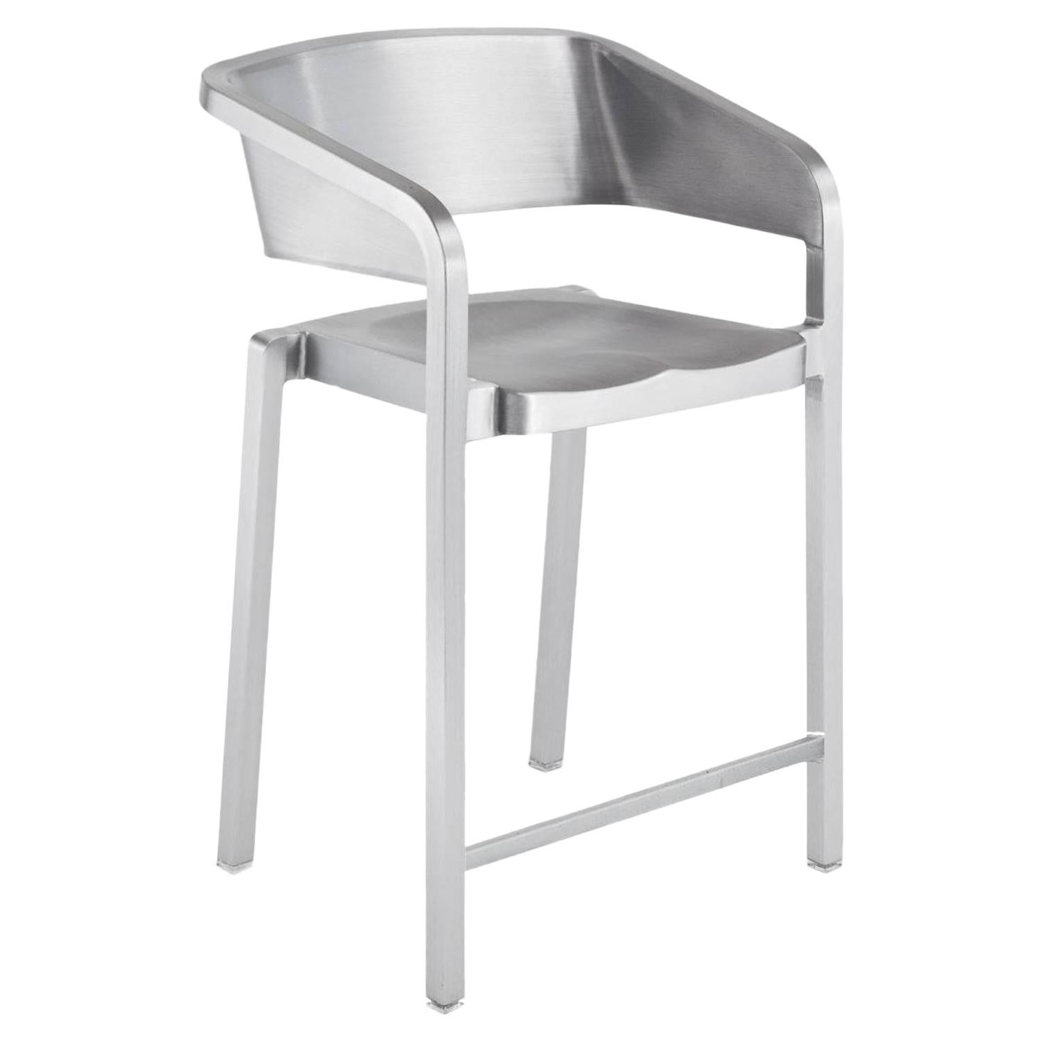 Emeco Soso Counter Stool in Brushed Aluminum by Jean Nouvel 